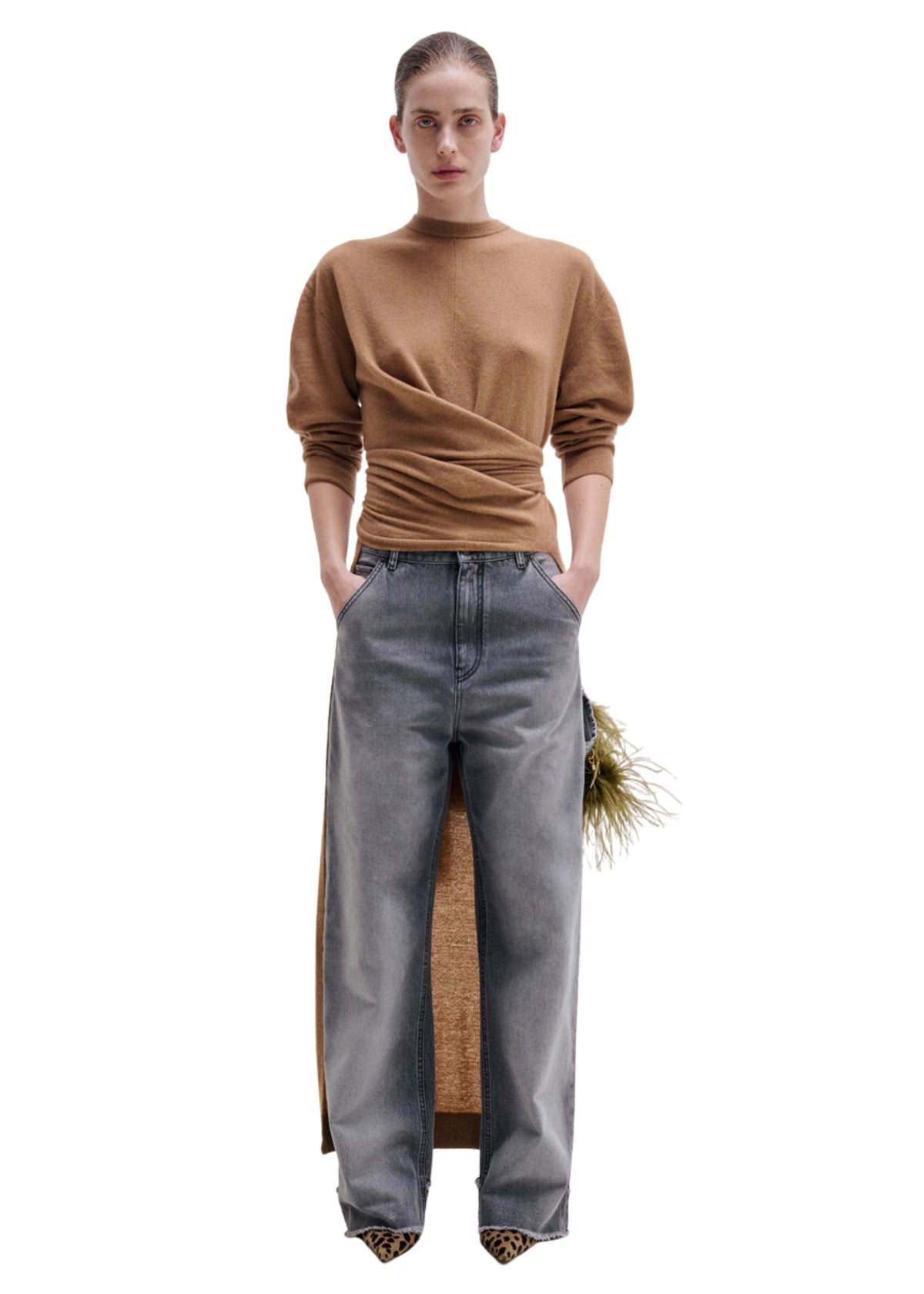 Darkpark // Lisa Feather Chain Loose Fit Carpenter Jean / Smoke Black Womens Darkpark 