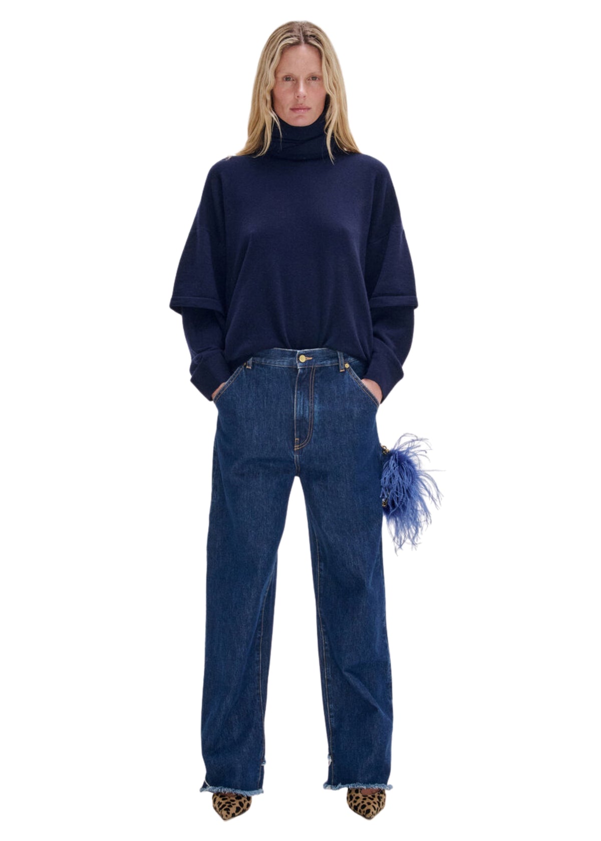 Darkpark // Lisa Feather Chain Loose Fit Carpenter Jean / Tokyo Midnight Womens Darkpark 
