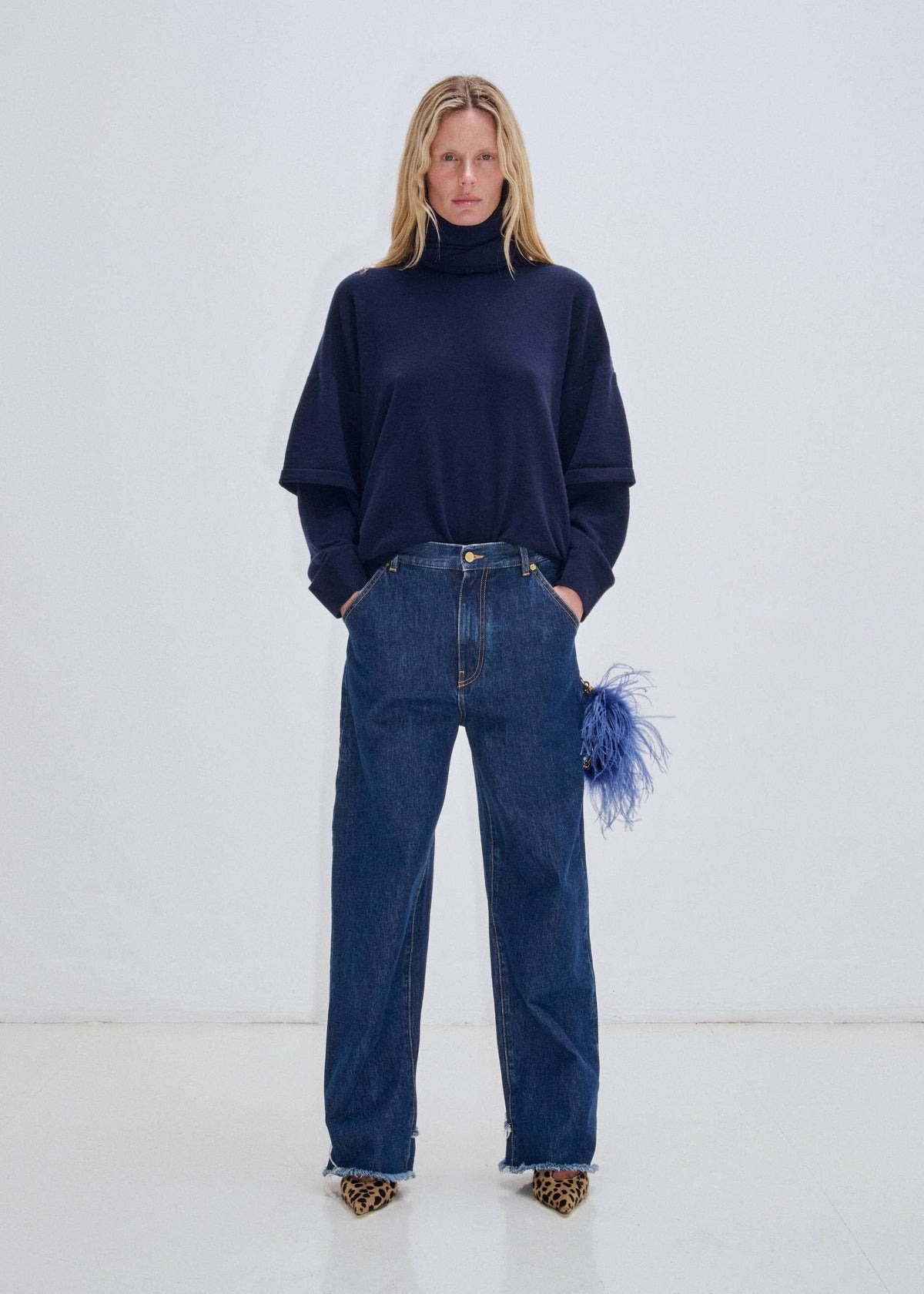 Darkpark // Lisa Feather Chain Loose Fit Carpenter Jean / Tokyo Midnight Womens Darkpark 