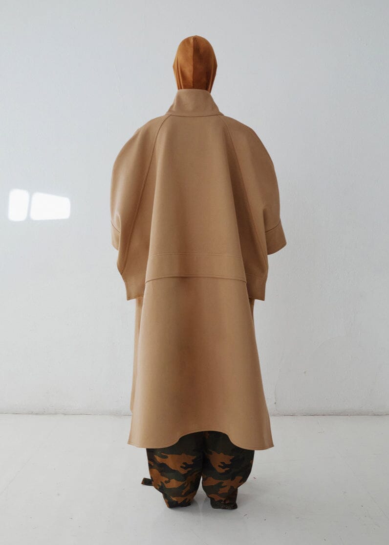 Darkpark // Nat Long Oversize Cape Coat / Beige Womens Darkpark 