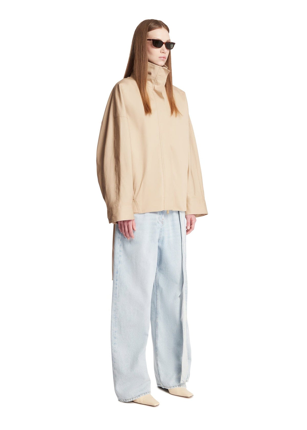 DARKPARK // New Celine Double Back Aviator Bomber / Beige Womens Darkpark 