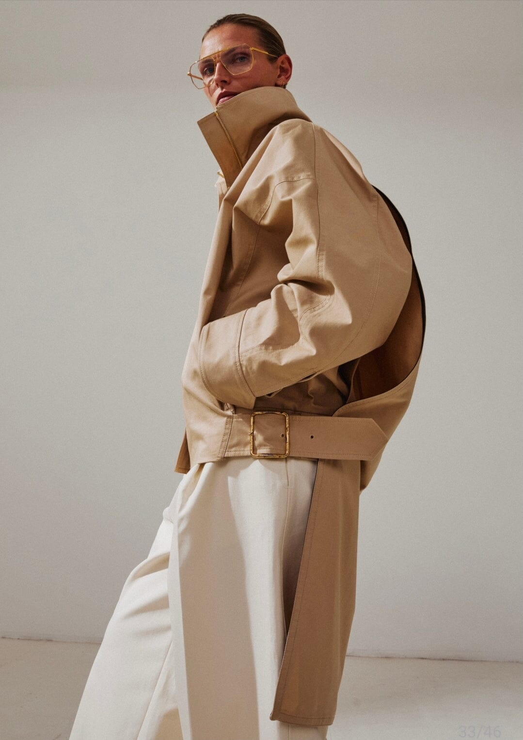 DARKPARK // New Celine Double Back Aviator Bomber / Beige Womens Darkpark 