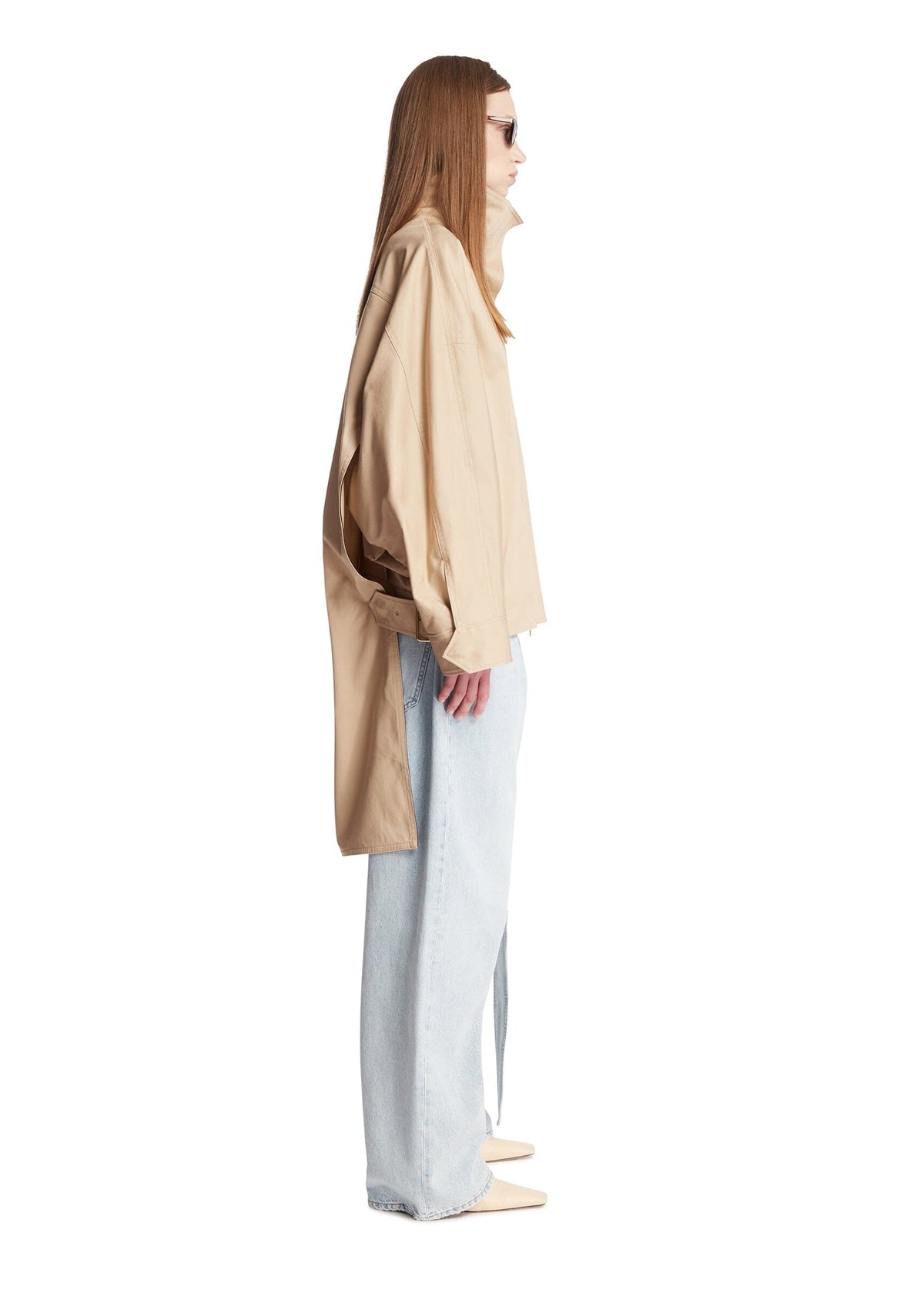 DARKPARK // New Celine Double Back Aviator Bomber / Beige Womens Darkpark 