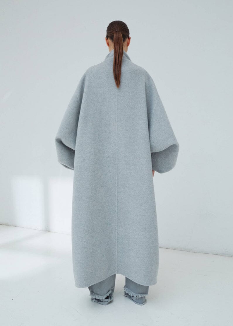 Darkpark // North Oversize Cashmere Wool Coat / Grey Melange Womens Darkpark 