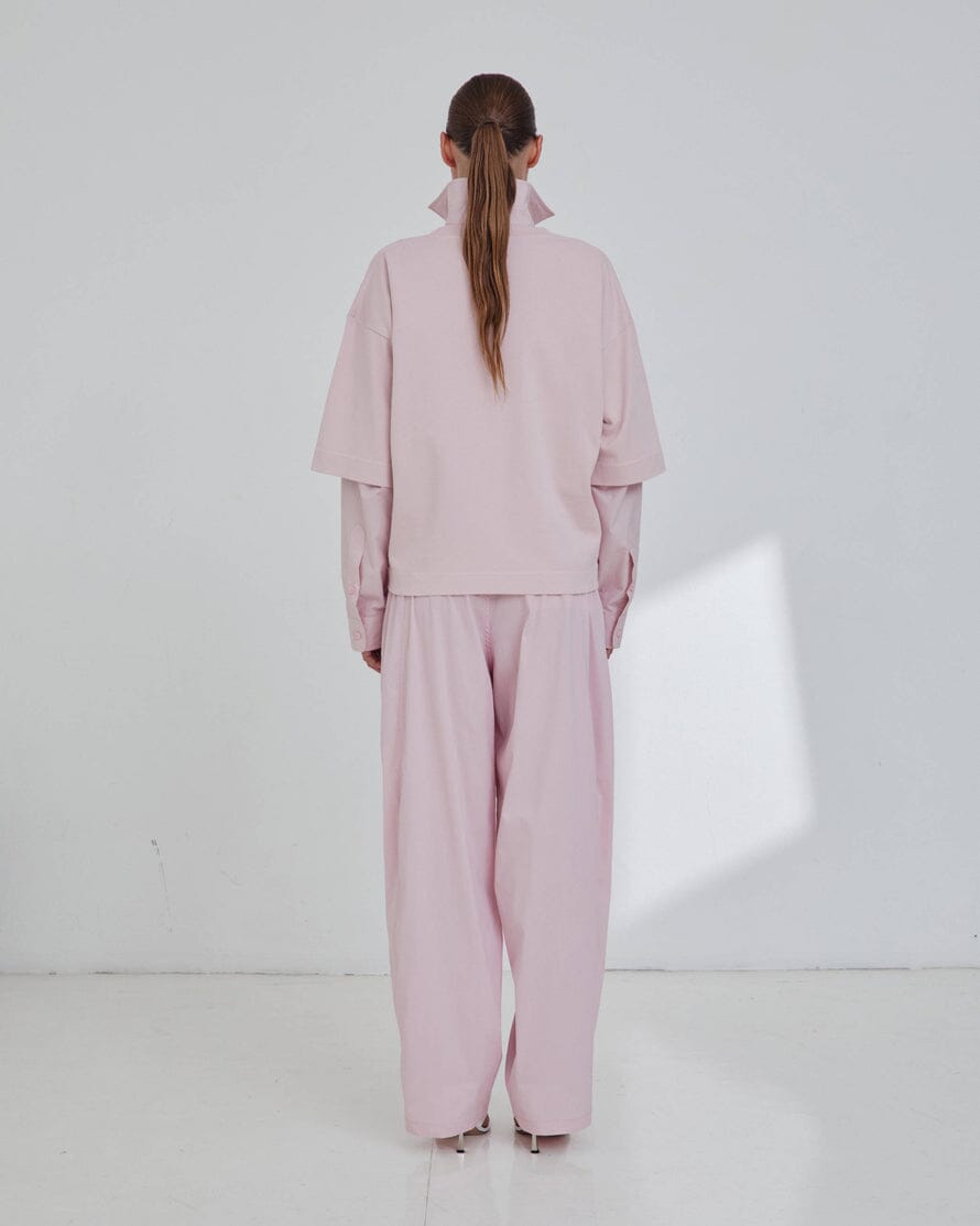 DARKPARK // Phebe Light Cotton Popeline Wide Leg Pants / Pink Womens Darkpark 