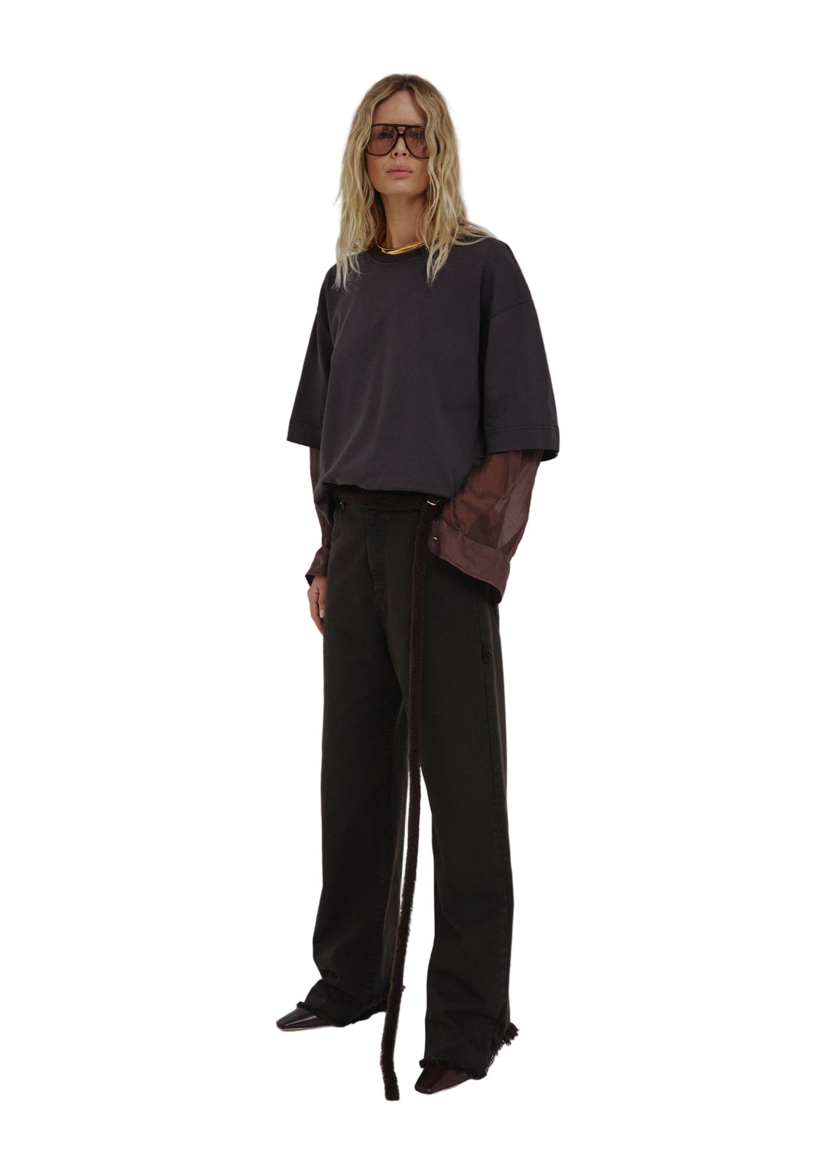 Darkpark // Smith Short Sleeved Tee / Brown Womens Darkpark 