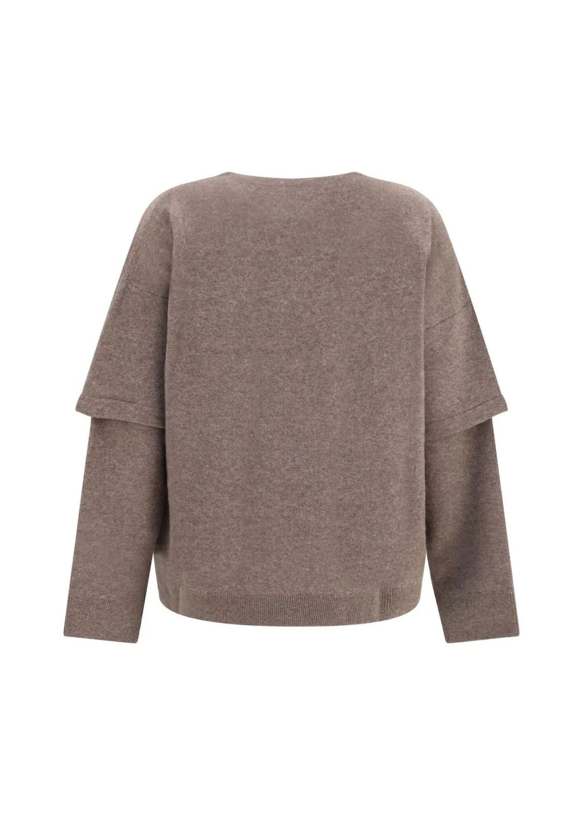 Darkpark // Troy Cashmere Wool Knit Double Sleeve Tee / Brown Womens Darkpark 