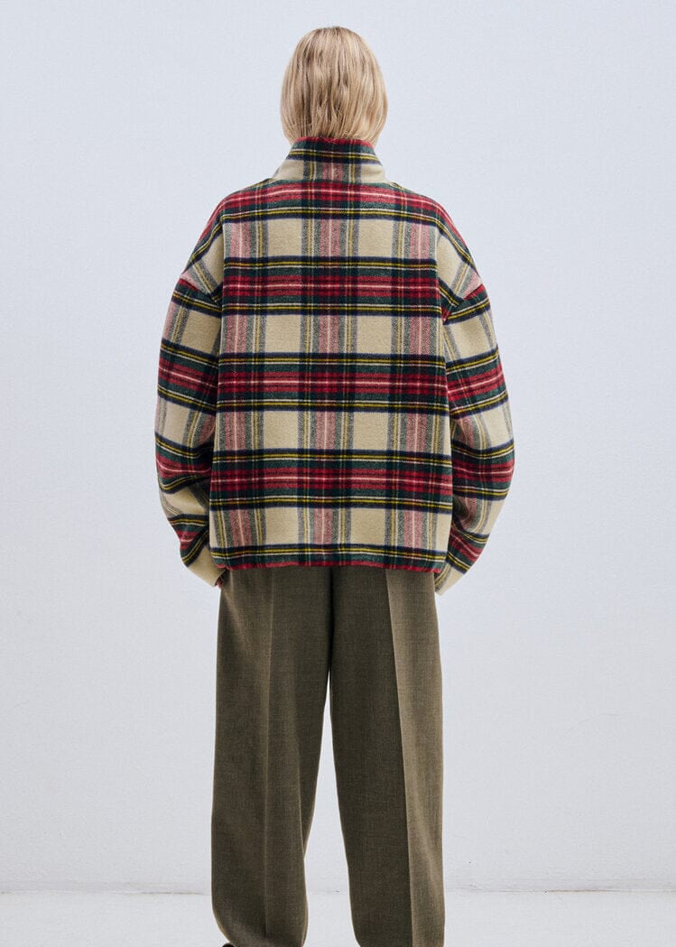Darkpark // Wool Tartan Check Jacket / Green, Red & White Womens Darkpark 