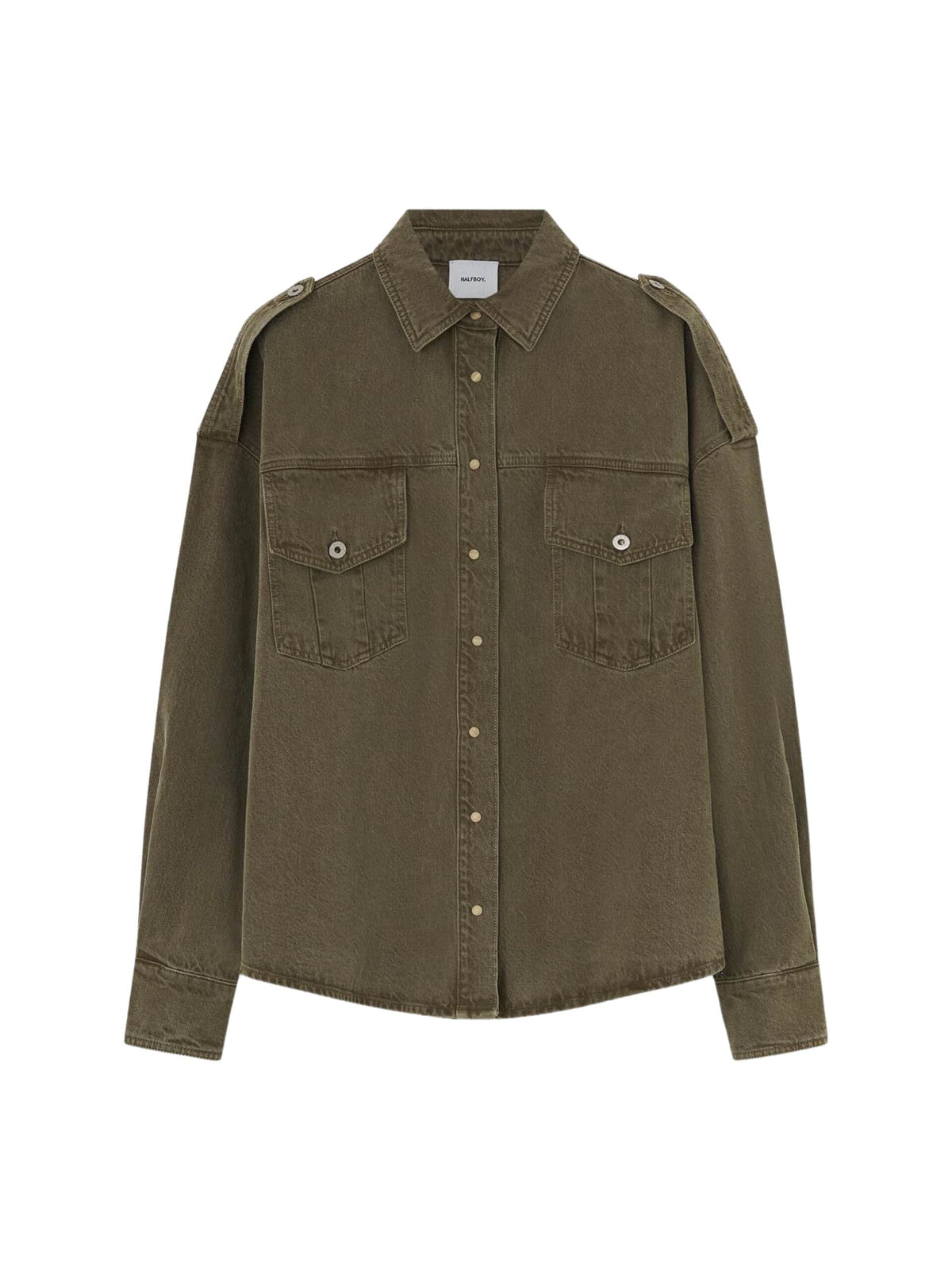 Denim Shirt / Dark Olive Womens HALFBOY 