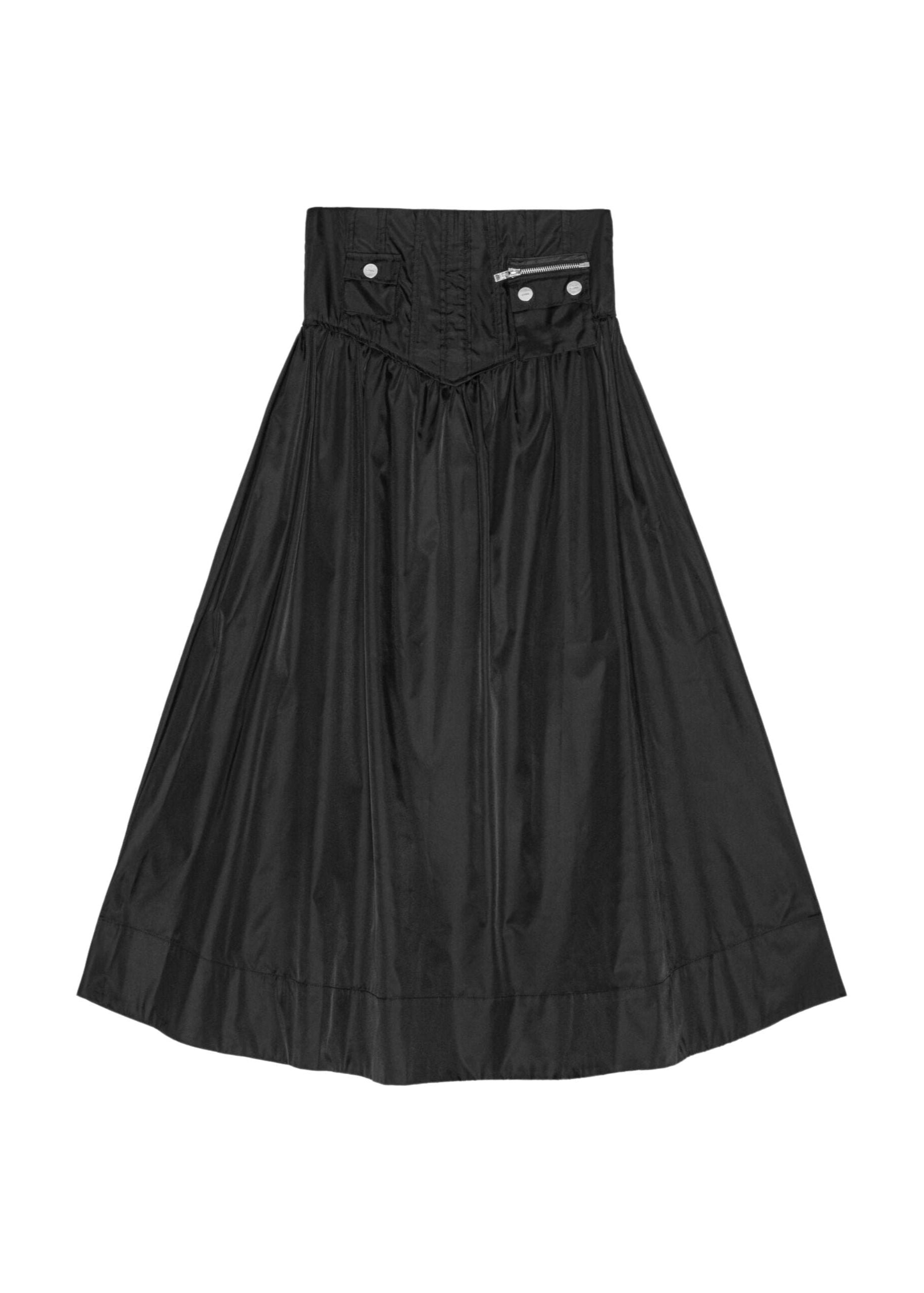 【INCHANT ME】Pocket nylon long skirt GANNI // Duchesse Nylon Long Pocket Skirt / Black - Seletti