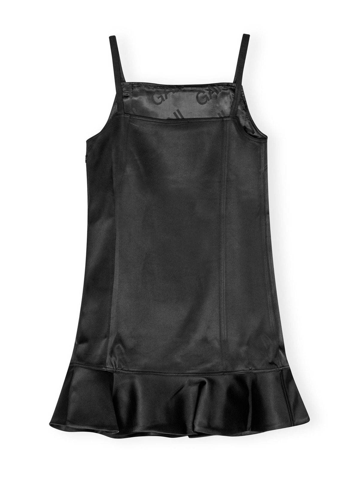 Duchesse Satin Mini Dress / Black Womens GANNI 