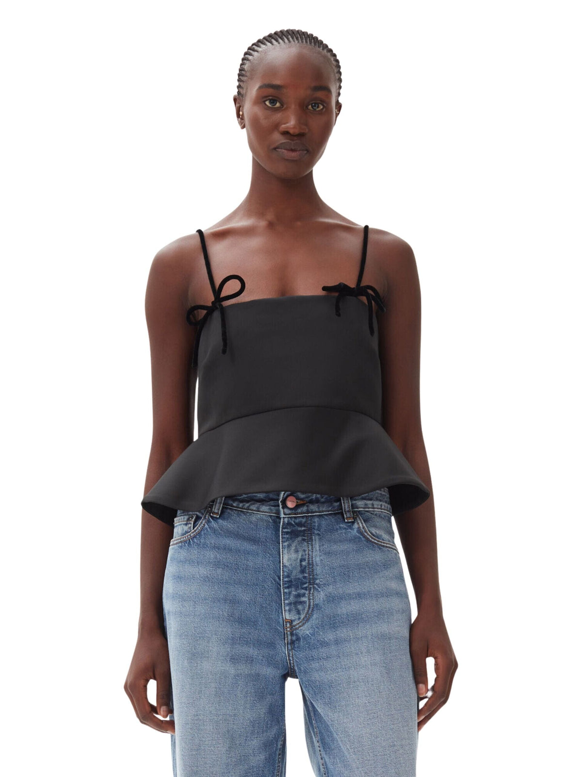 Duchesse Satin Top / Black Womens GANNI 