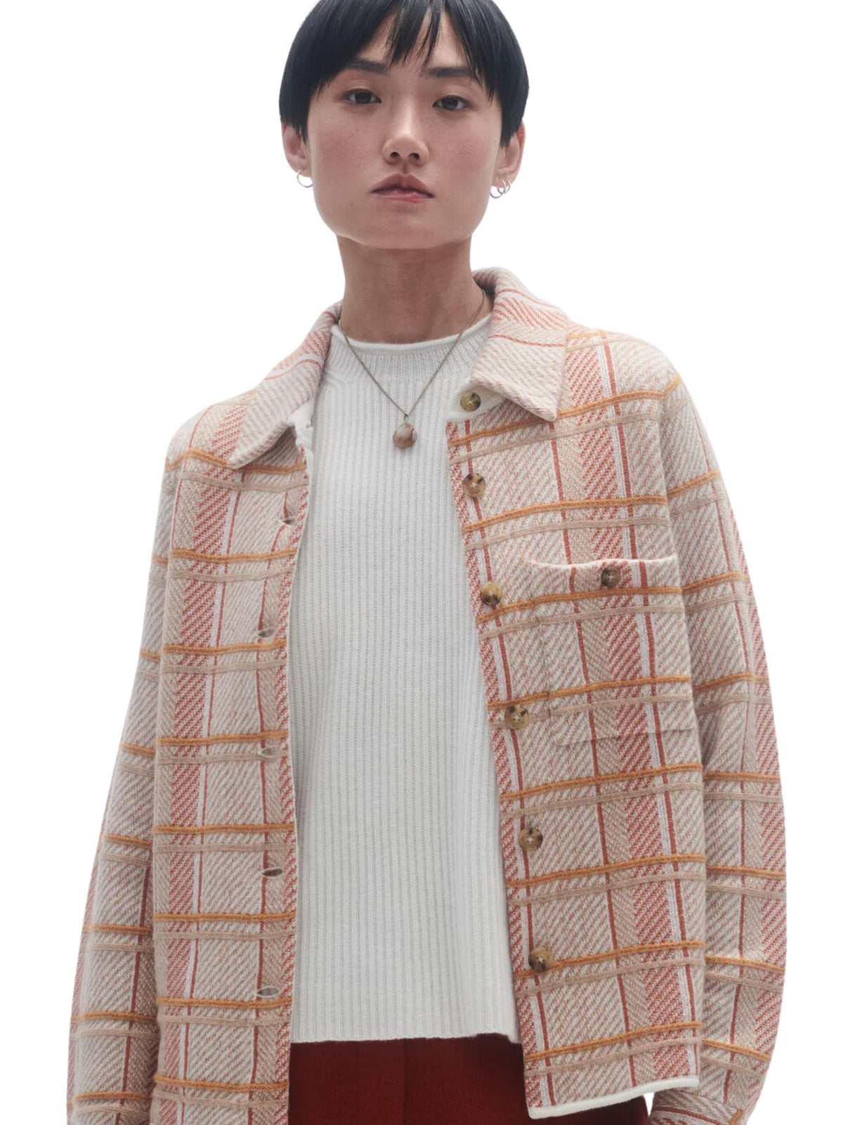 Dylan Plaid Shirt In Cashmere / Cream Combo Womens Guest In Residence 