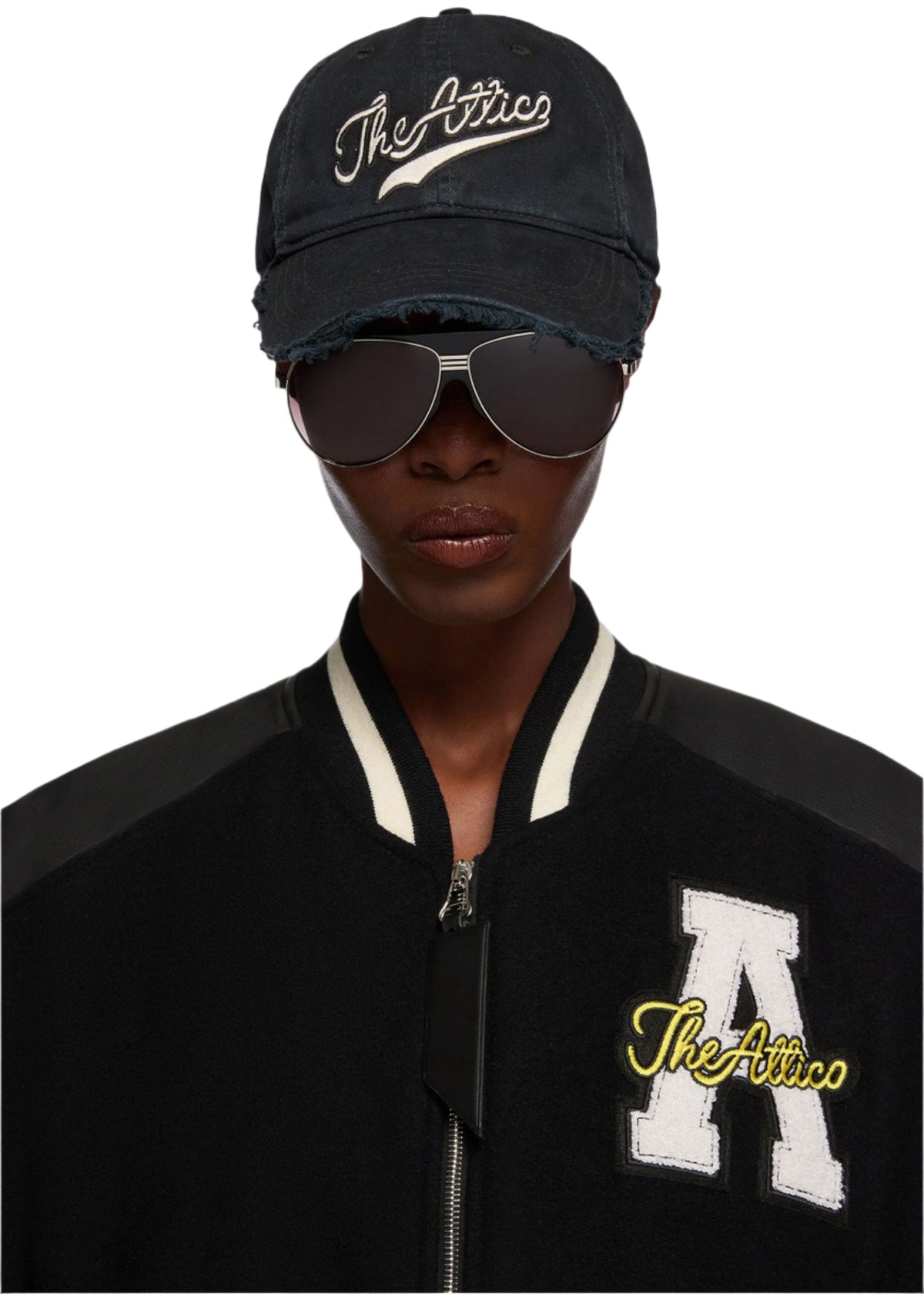 Embroidered Canvas Cap / Black Womens The Attico 