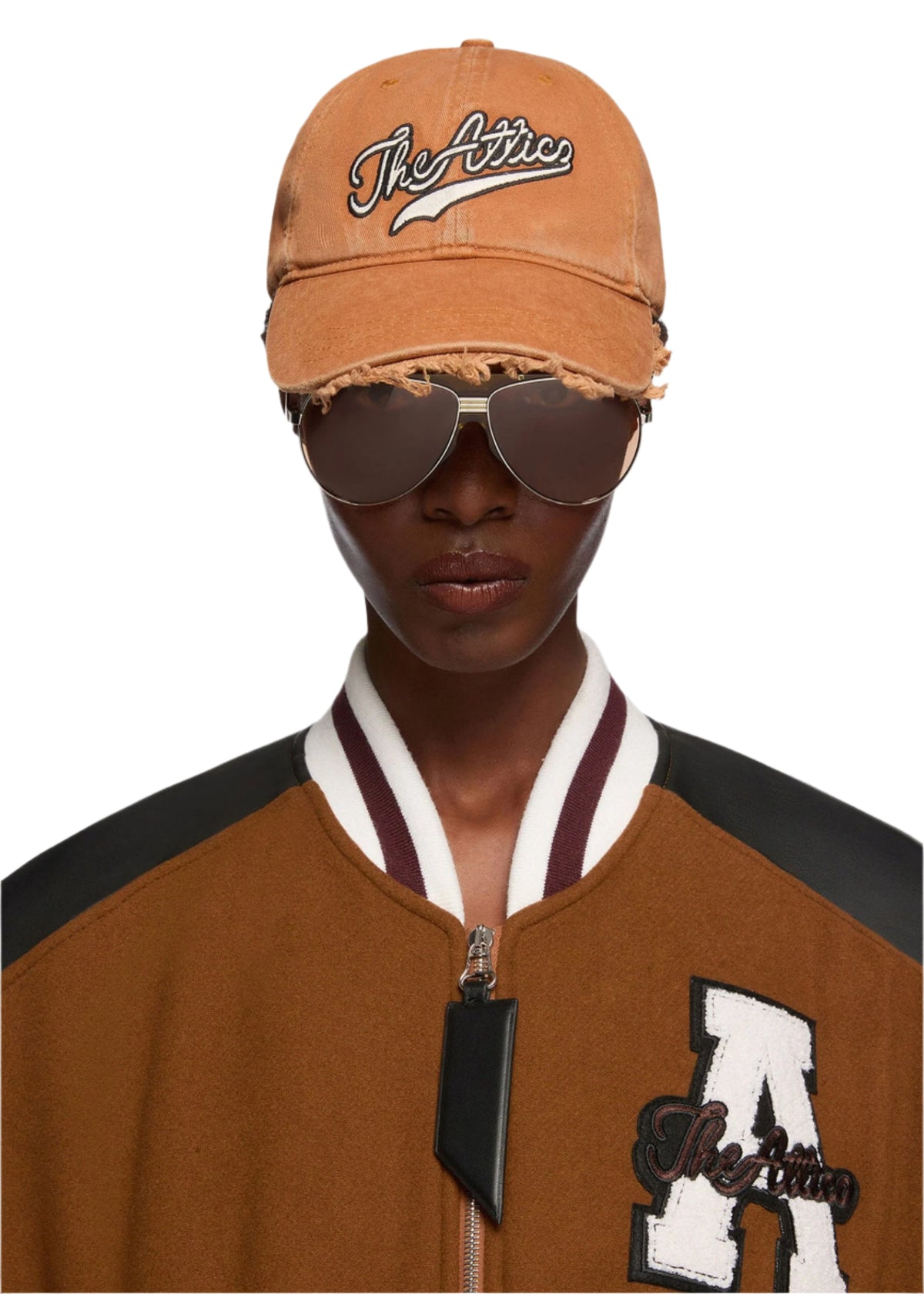 Embroidered Canvas Cap / Camel Womens The Attico 