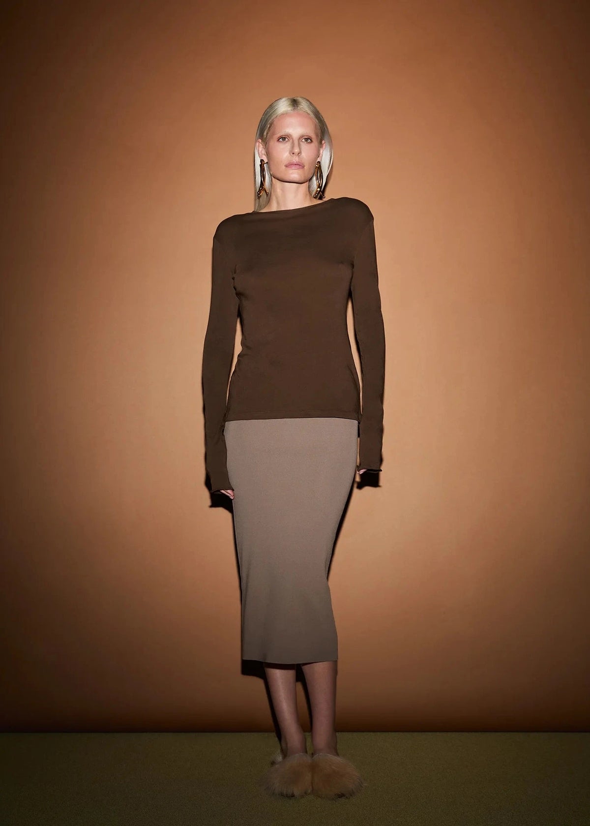 Entire Studios // Sheer Long Sleeve / Brunette Womens Entire Studios 