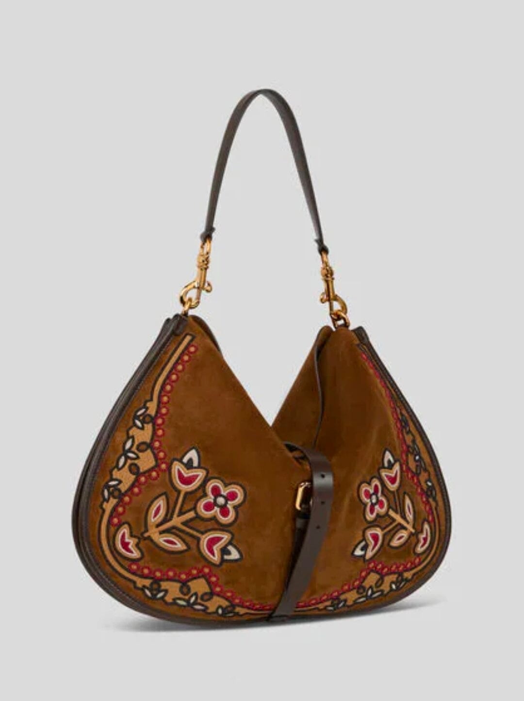 Etro // Crossbody Pony XL Bag Leather & Embroidery / Sand Womens Etro 