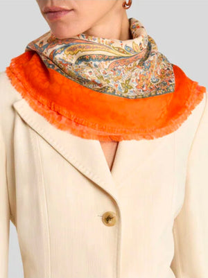 Foulard écharpe Etro En Soie Et Laine - 166 Cm X 64 Cm - Occasion Multicolore
