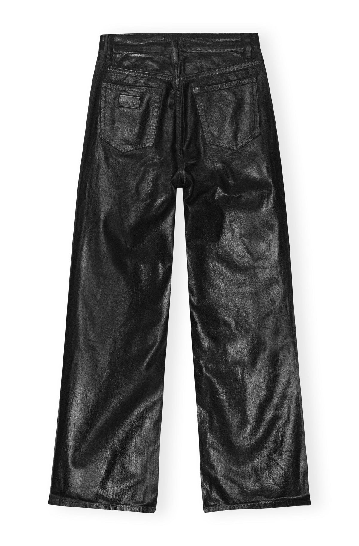 Foil Denim Wide Jeans / Black Womens GANNI 