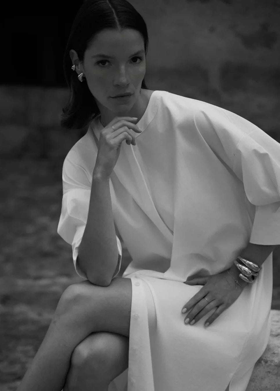 Fou Paris // Apa Shirt Dress / White Womens Fou Paris 