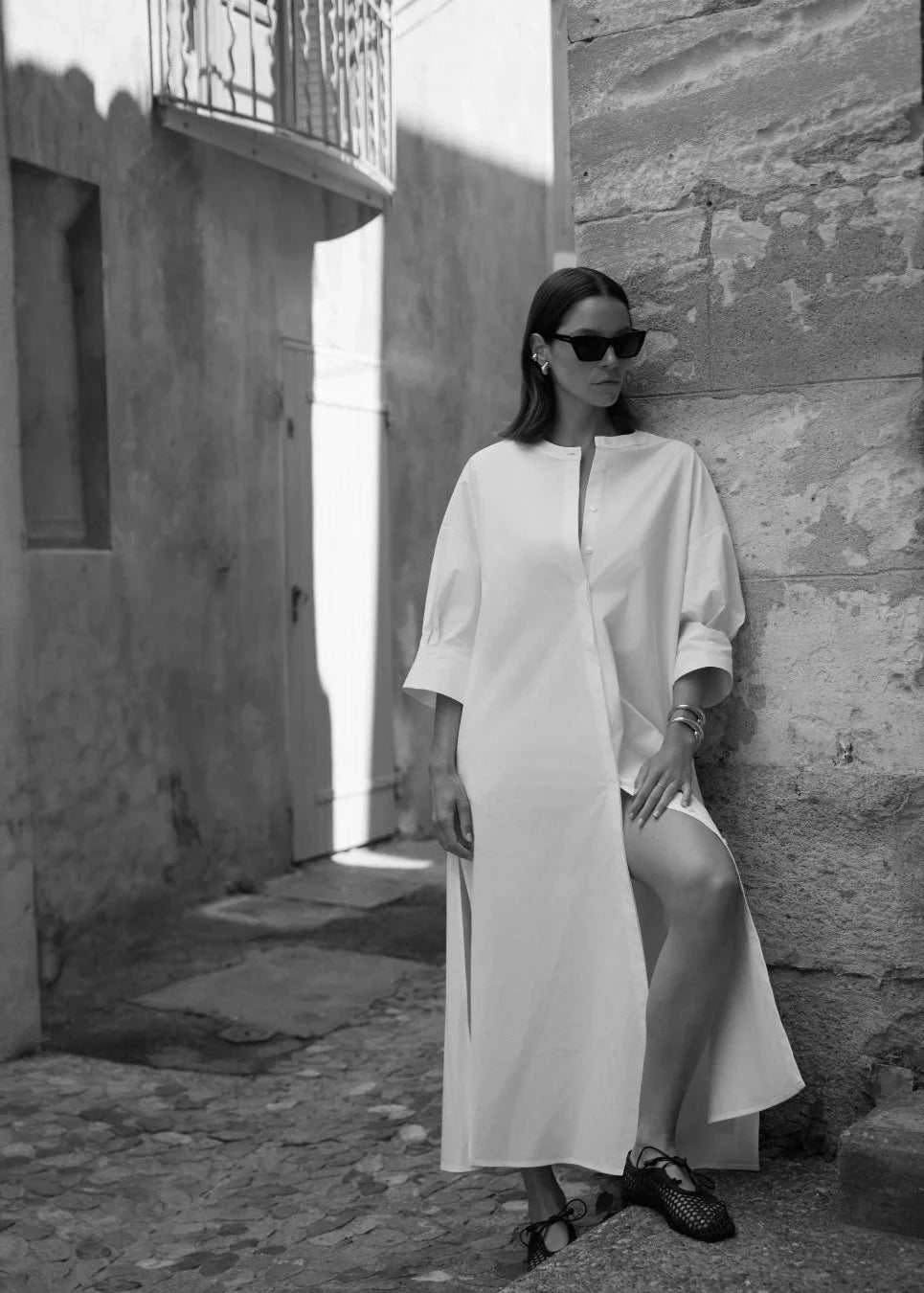 Fou Paris // Apa Shirt Dress / White Womens Fou Paris 