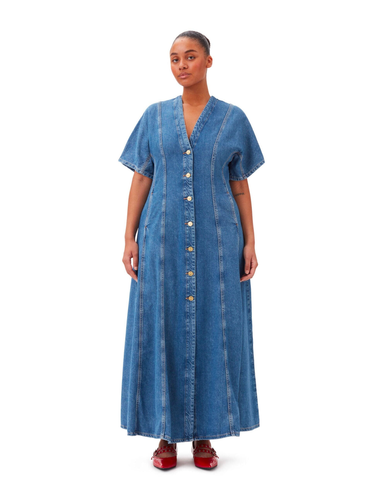 Future Denim Maxi Dress / Mid Blue Stone Womens GANNI 