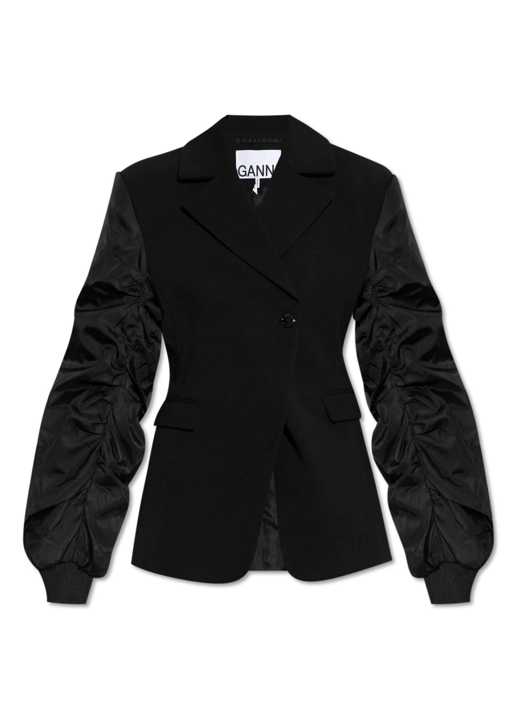 【Ganni】シングル-breastedコットンキャンバスブレザー GANNI/ガニー】Cotton Melange Tailoring Blazer：ジャケット
