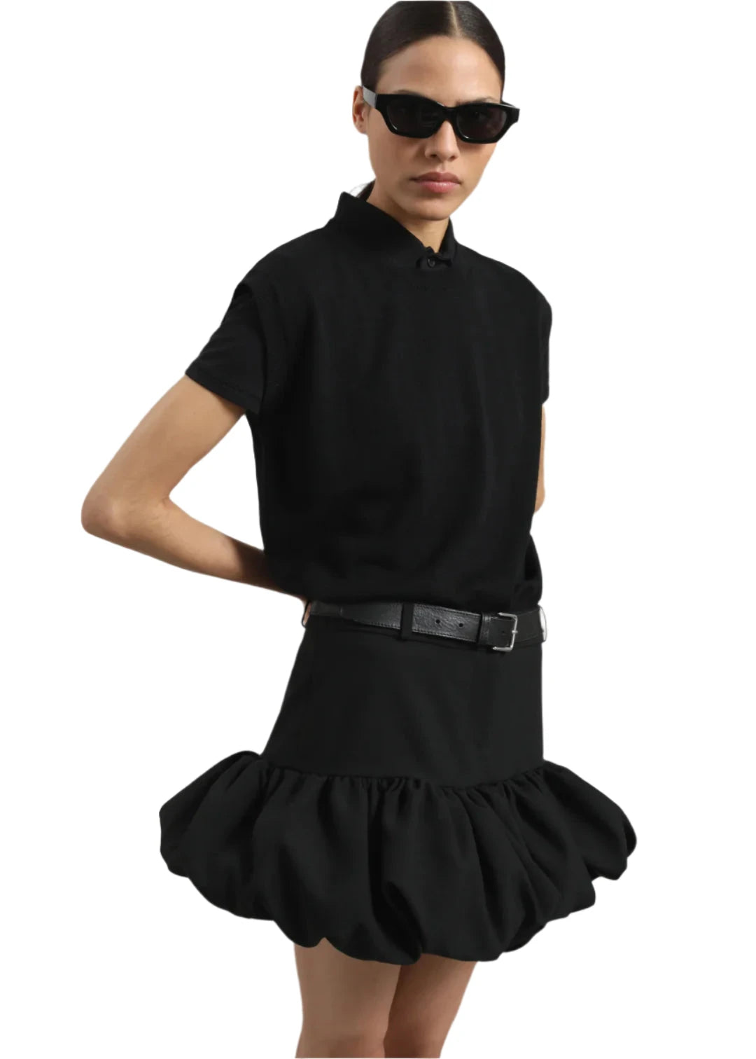 Gathered Hem Tailored Skirt / Black Womens Coperni 
