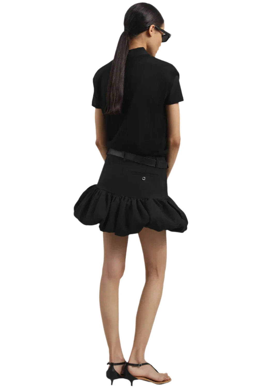 Gathered Hem Tailored Skirt / Black Womens Coperni 