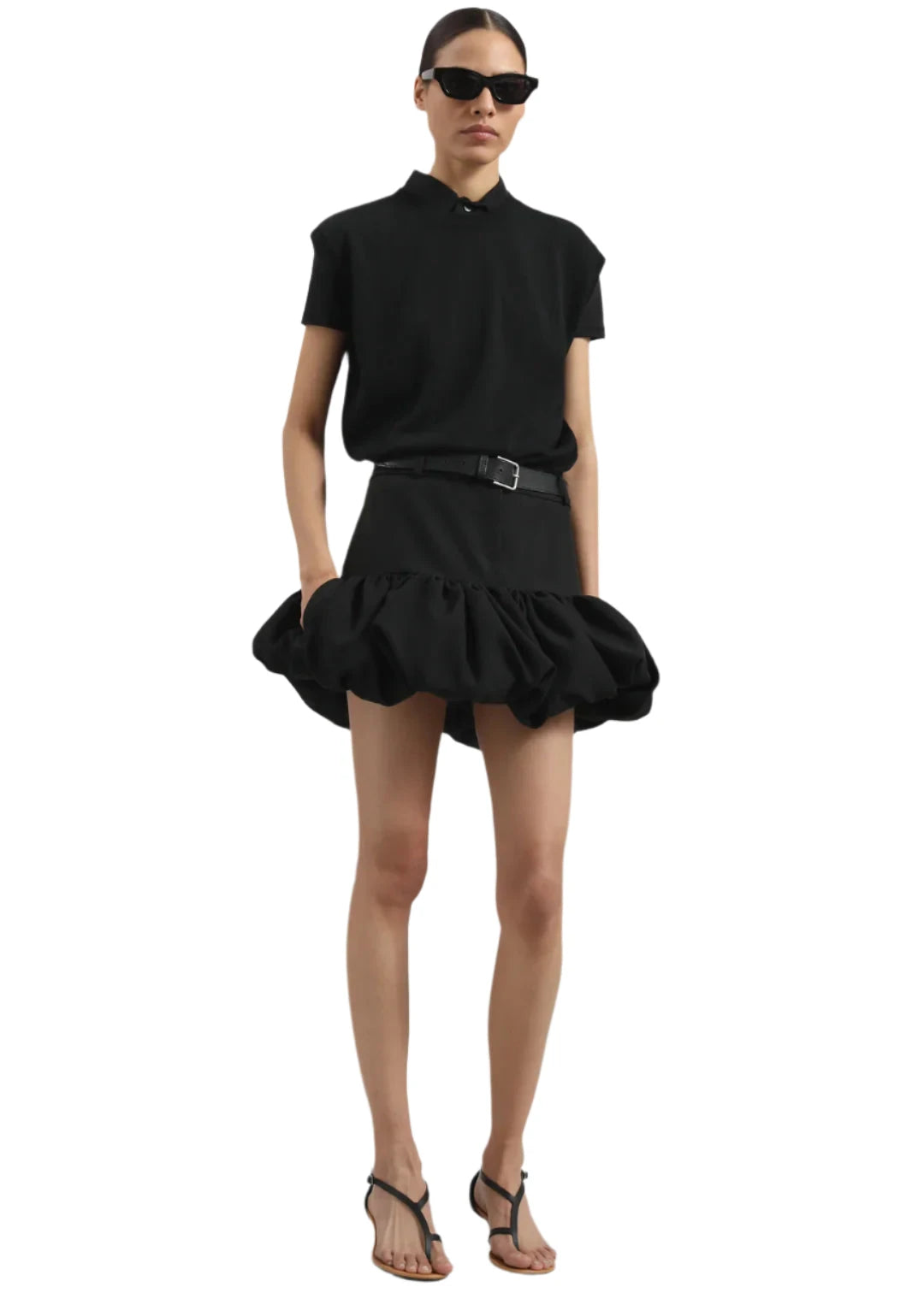 Gathered Hem Tailored Skirt / Black Womens Coperni 