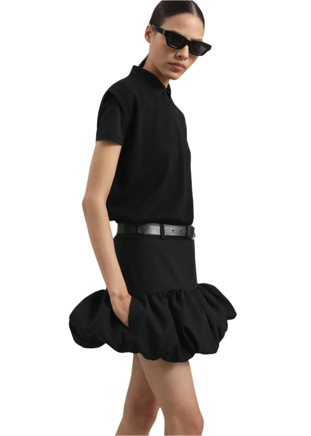 Gathered Hem Tailored Skirt / Black Womens Coperni 