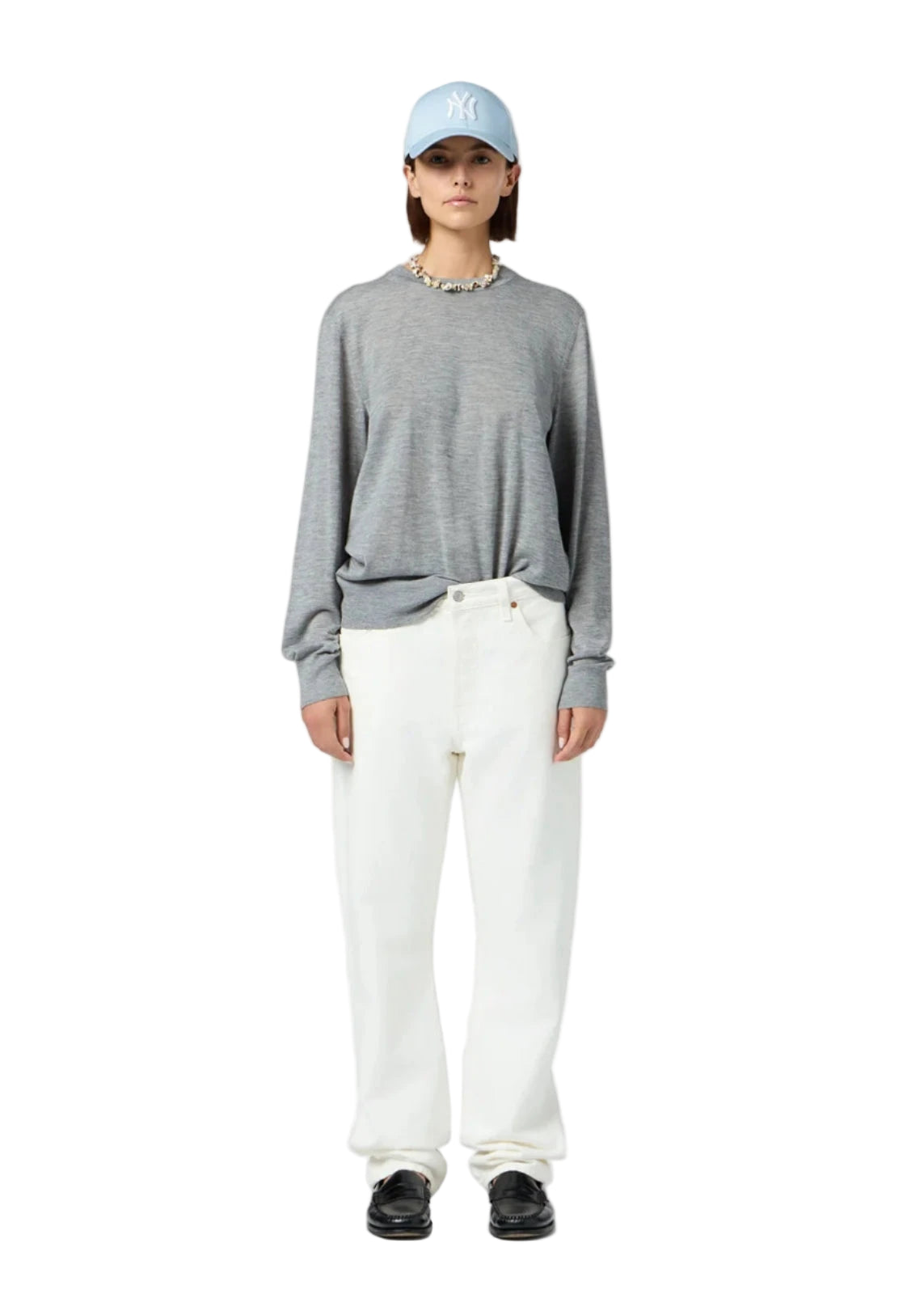 Guest In Residence // Airy True Crew / Heather Grey Womens Guest In Residence 