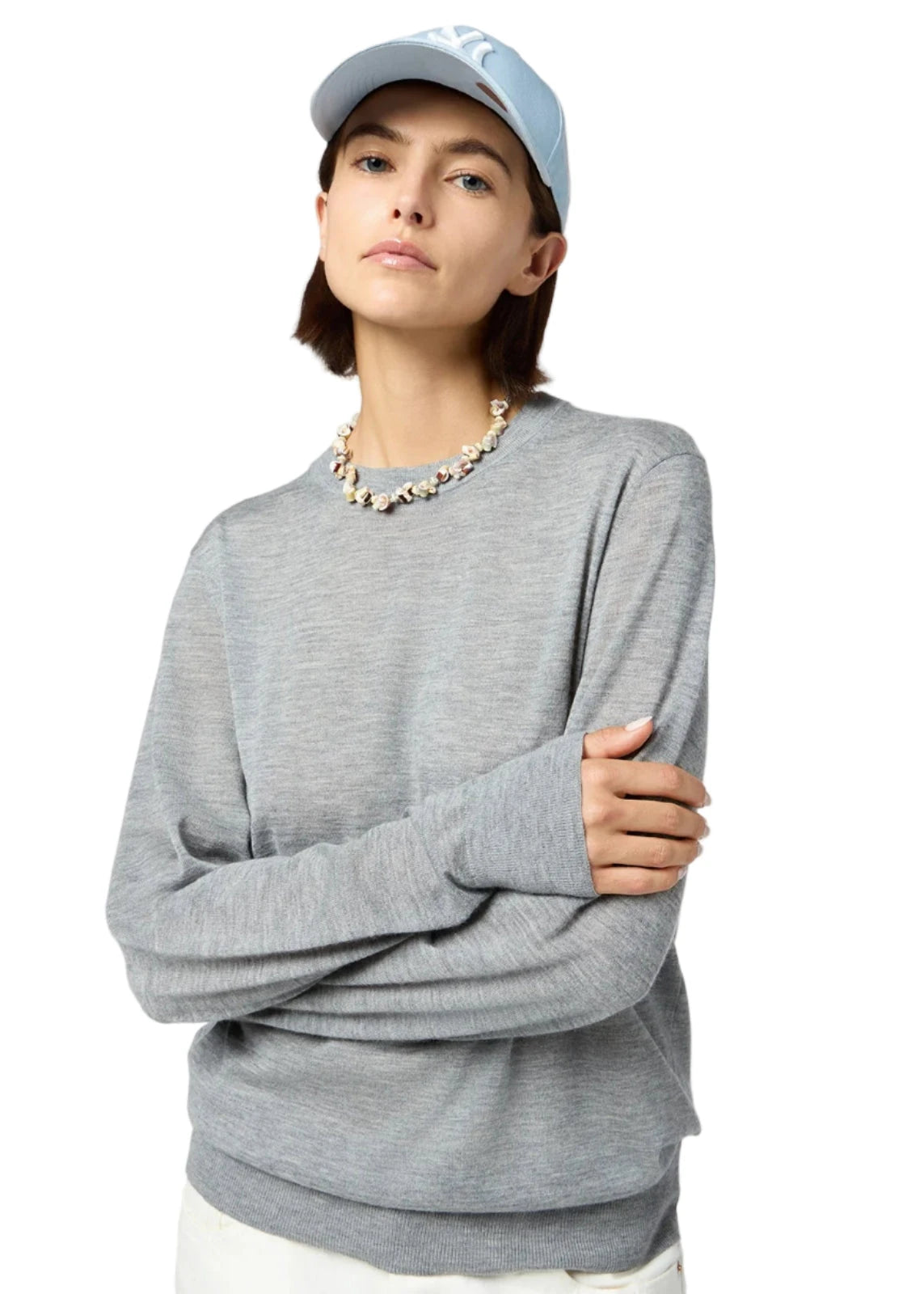 Guest In Residence // Airy True Crew / Heather Grey Womens Guest In Residence 