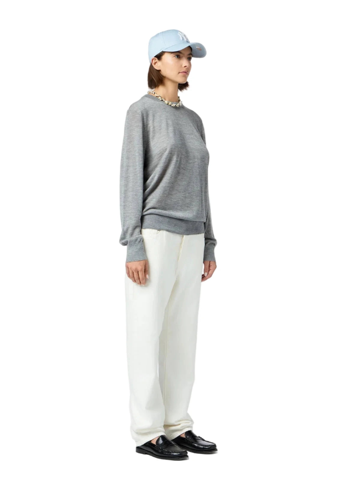 Guest In Residence // Airy True Crew / Heather Grey Womens Guest In Residence 