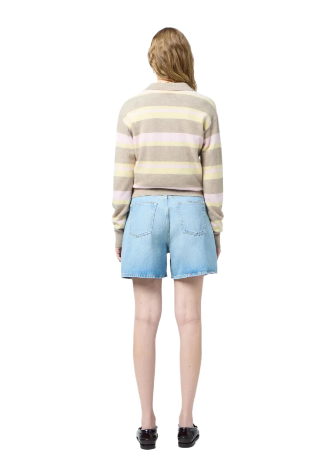 Guest In Residence // Collegiate Stripe Polo / Taupe Combo Womens Guest In Residence 