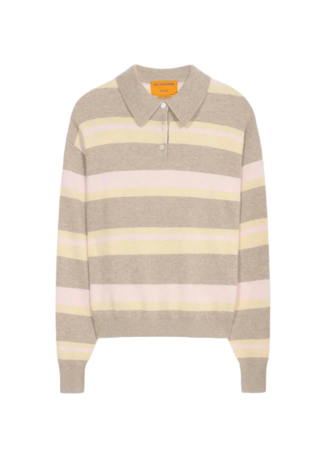 Guest In Residence // Collegiate Stripe Polo / Taupe Combo Womens Guest In Residence 