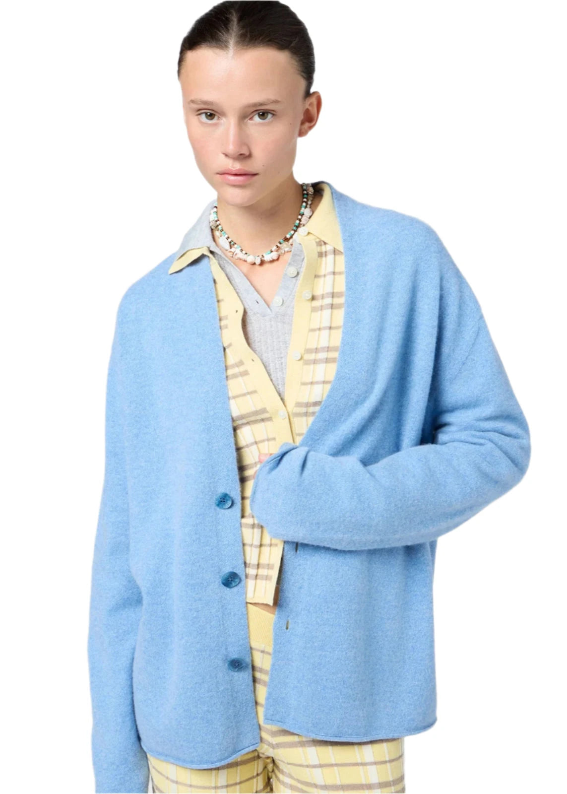 Guest In Residence // Everywear Cardigan / Heather Blue Womens Guest In Residence 