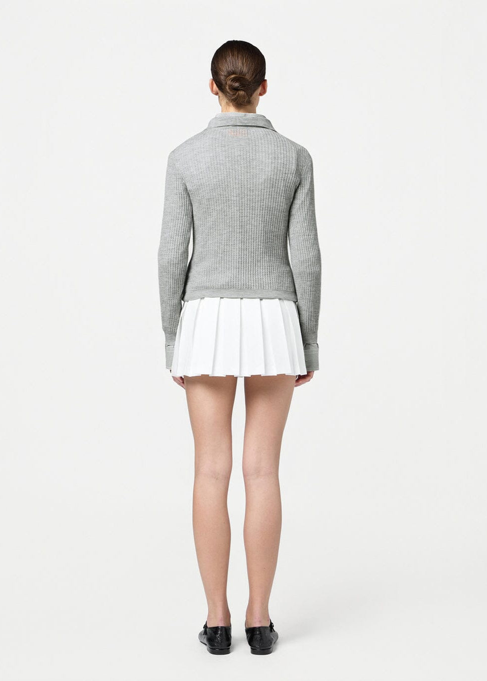 Guest In Residence // Long Sleeve Shrunken Polo / Stone Womens Guest In Residence 