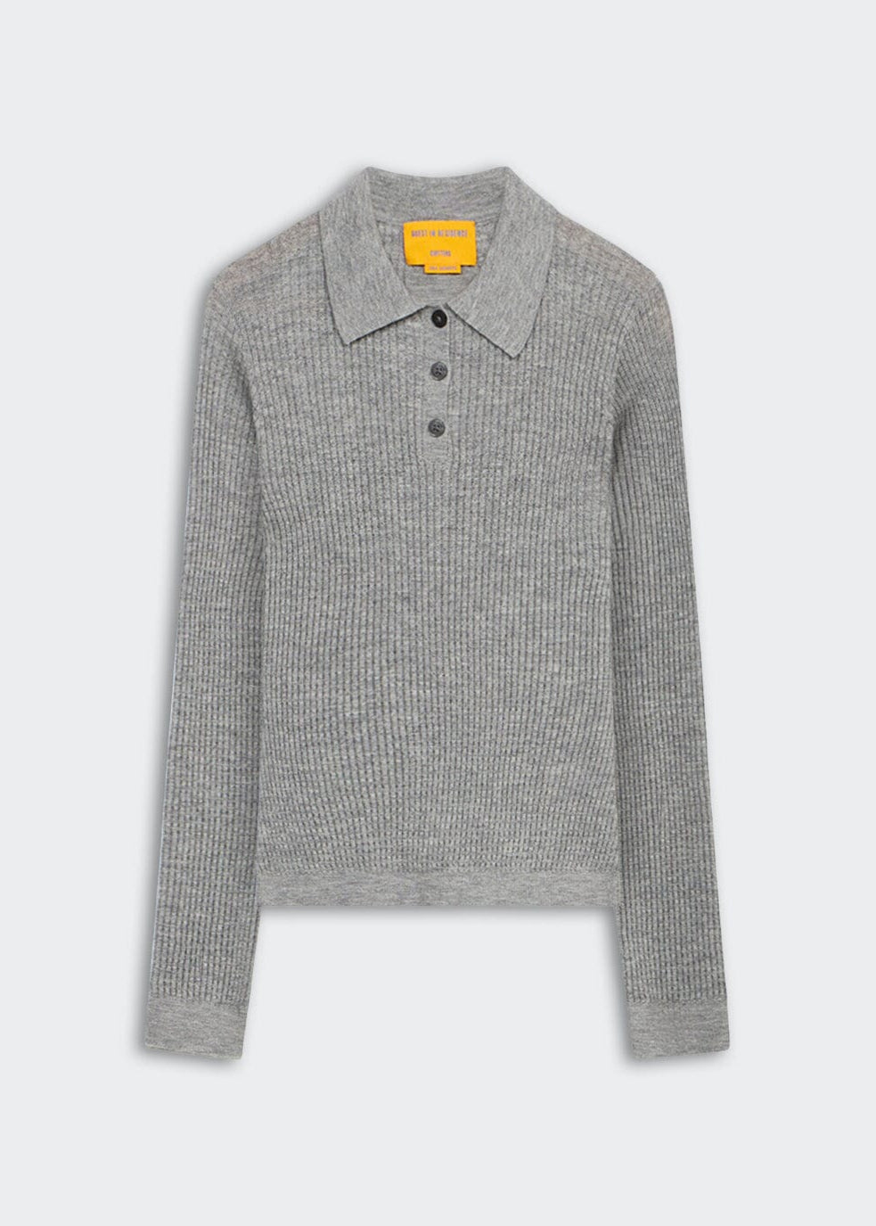 Guest In Residence // Long Sleeve Shrunken Polo / Stone Womens Guest In Residence 