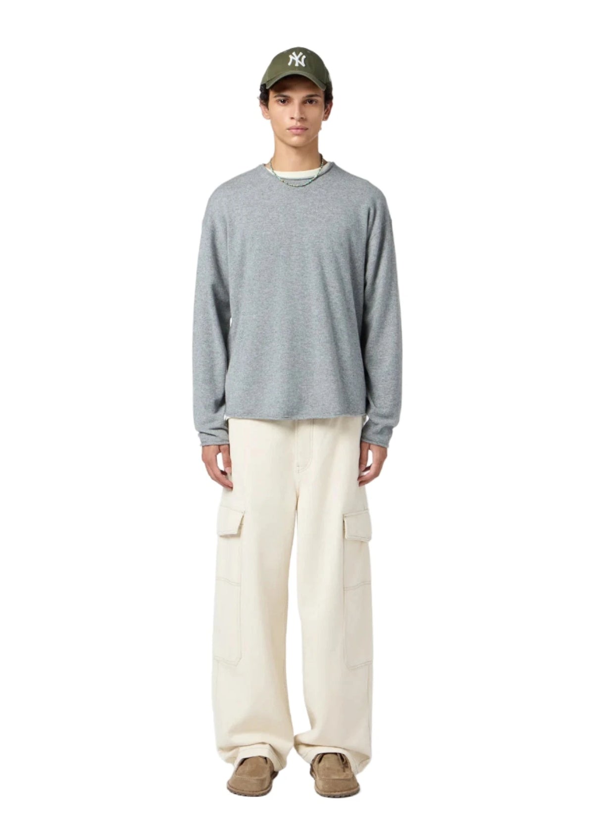 Guest In Residence // Oversized Crew / Heather Grey Womens Guest In Residence 