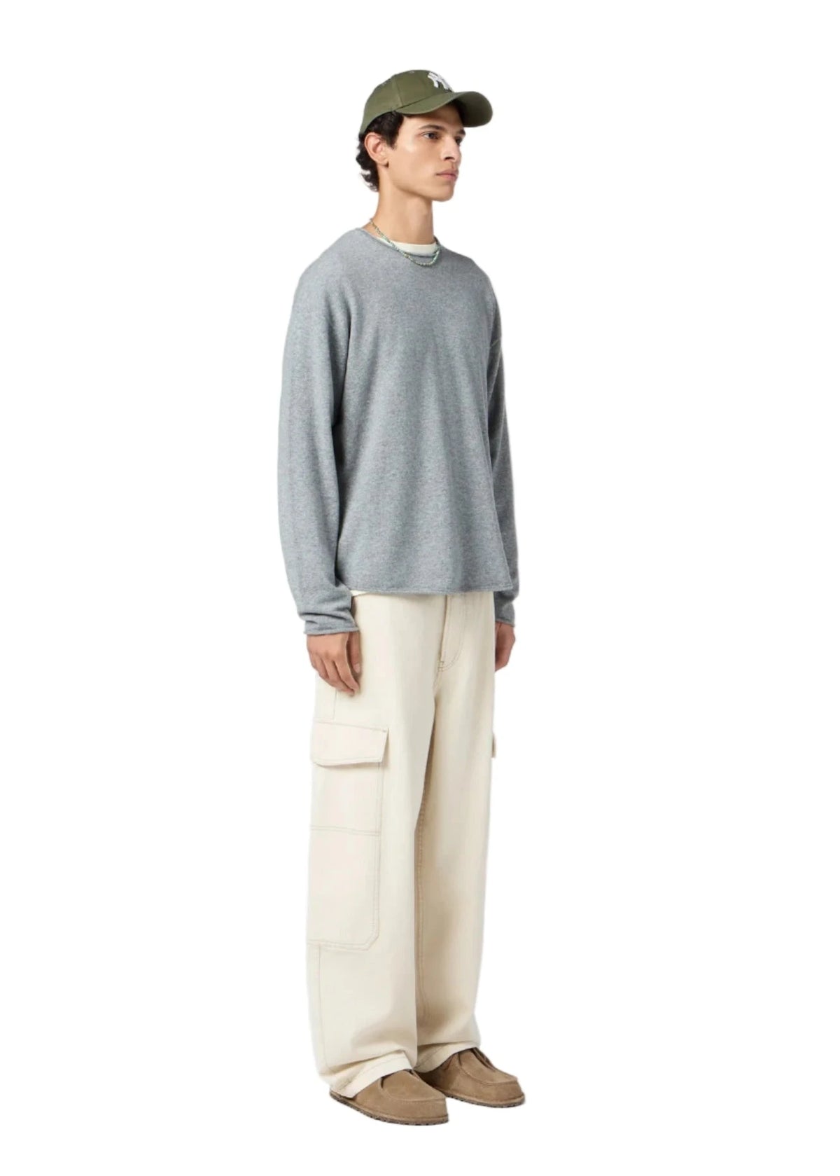 Guest In Residence // Oversized Crew / Heather Grey Womens Guest In Residence 