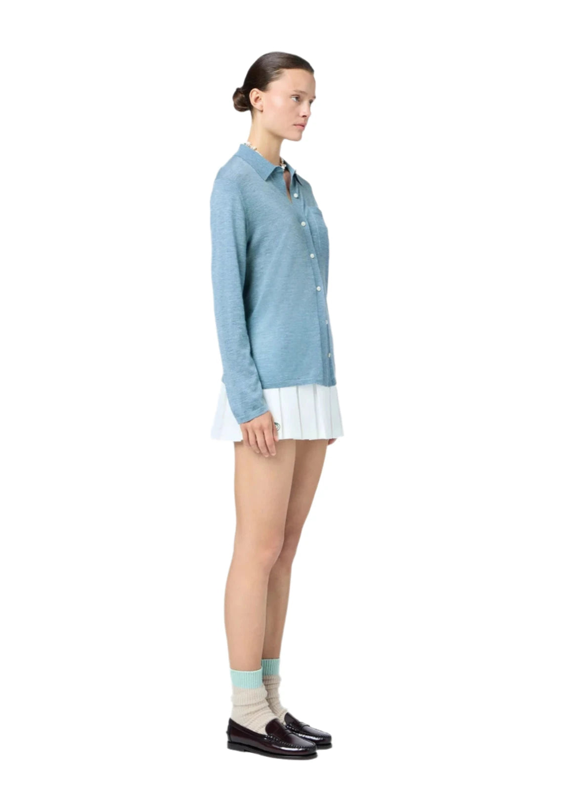 Guest In Residence // Showtime Shirt / Heather Blue Womens Guest In Residence 