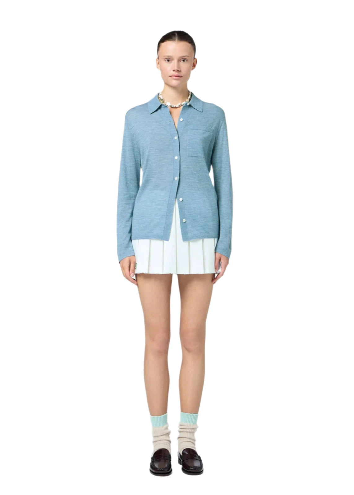 Guest In Residence // Showtime Shirt / Heather Blue Womens Guest In Residence 