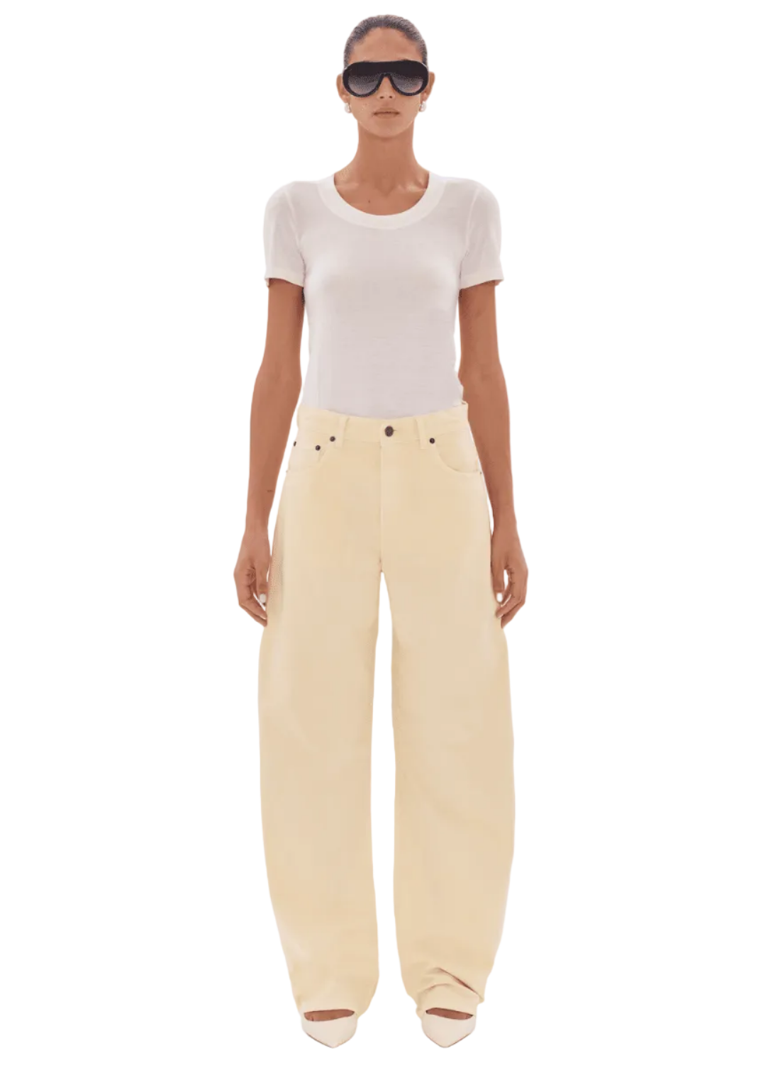 Haikure // Bibi Twill 45 Jean / Cream Womens Haikure 