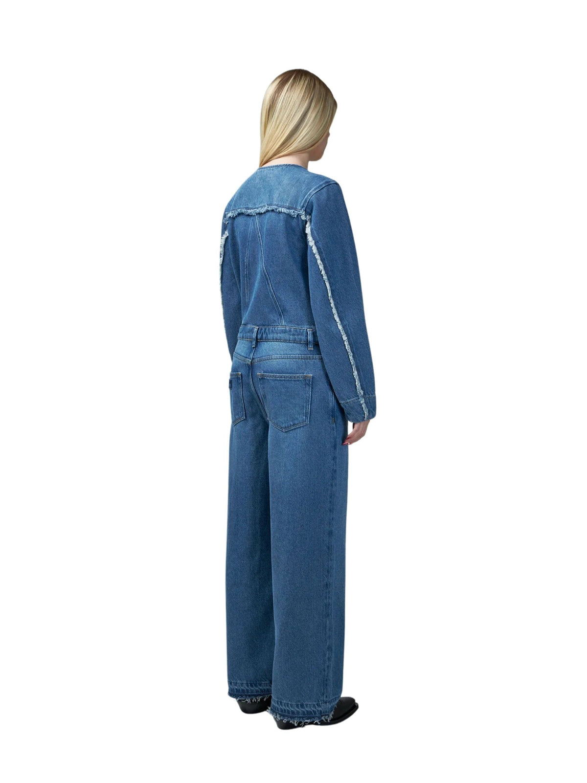 Heavy Denim Jumpsuit / Mid Blue Stone Womens GANNI 