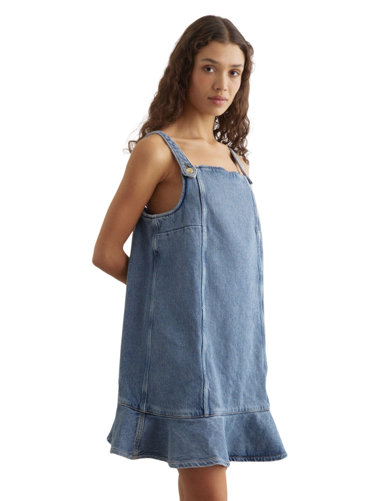 Heavy Denim Mini Dress / Tint Wash Womens GANNI 