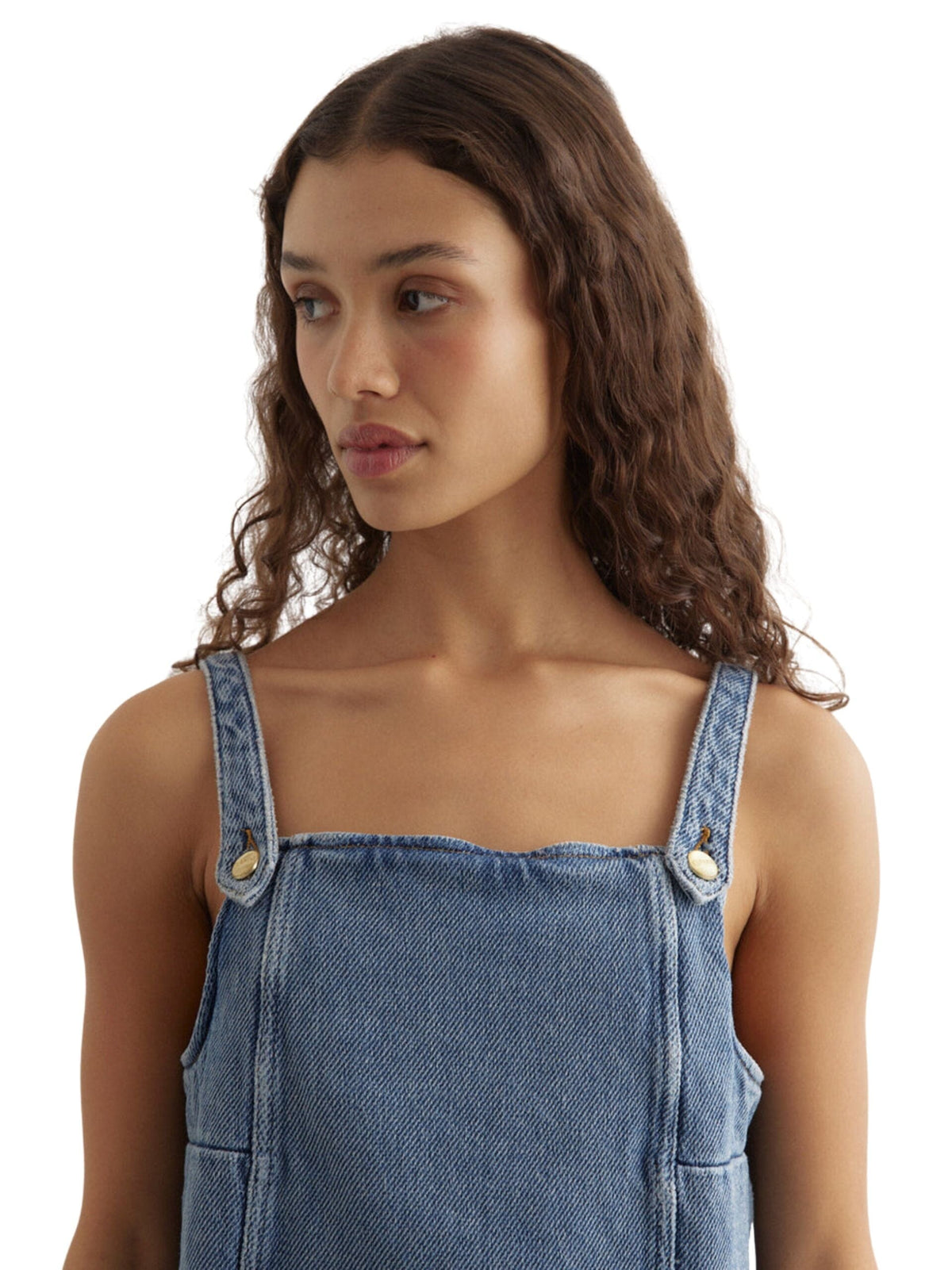 Heavy Denim Mini Dress / Tint Wash Womens GANNI 