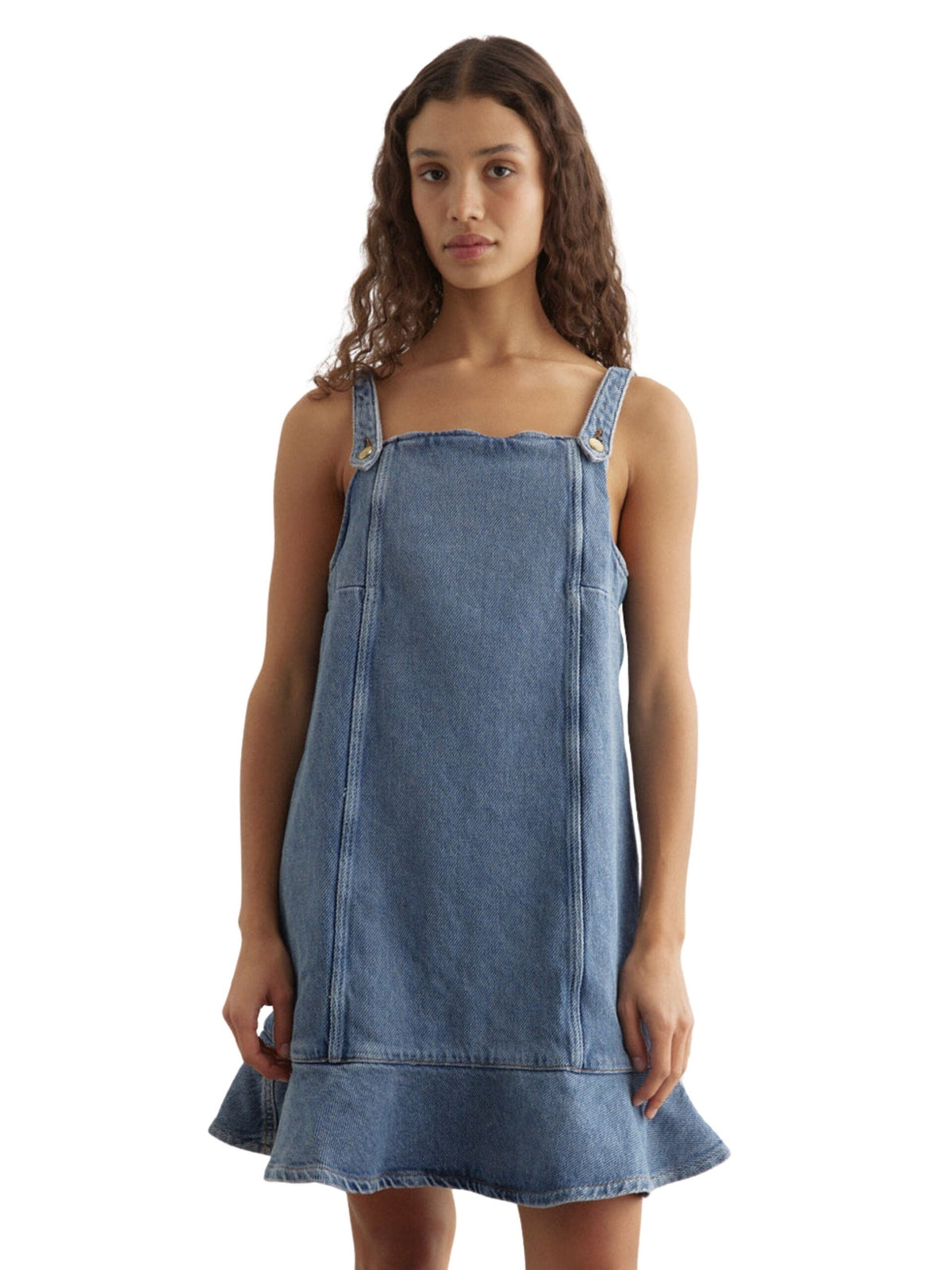 Heavy Denim Mini Dress / Tint Wash Womens GANNI 