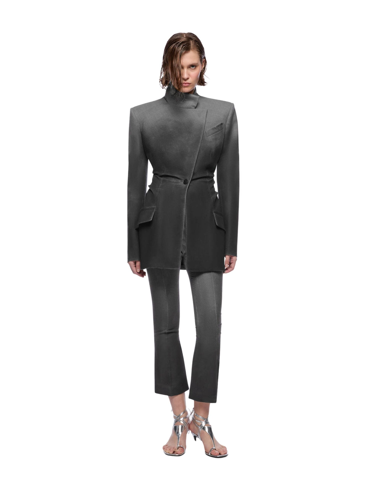 Jacket Sprayed Stretch Light Wool / Grey Melange Womens The Attico 