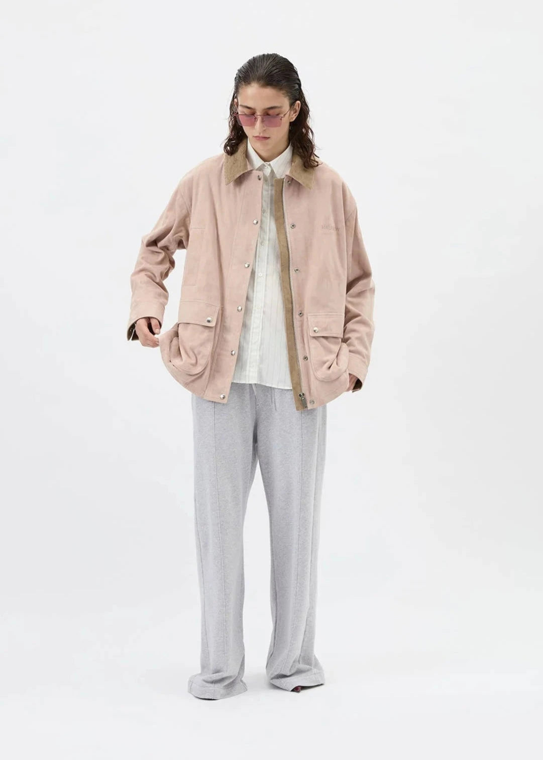 Jogger Pants / Light Grey Melange Womens HALFBOY 